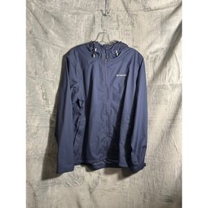 Columbia ‎ Omni Tech Navy Blue Hooded Lightweight Jacket women's Size Large